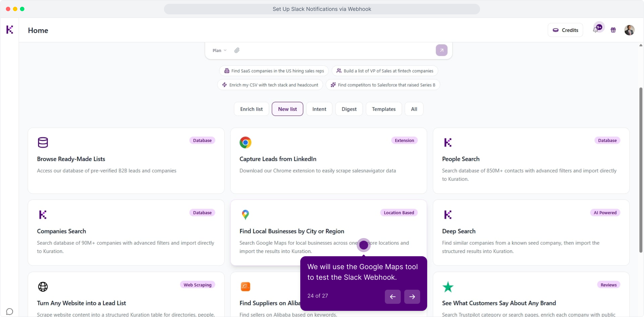 New list builders with Find Local Businesses by City or Region highlighted