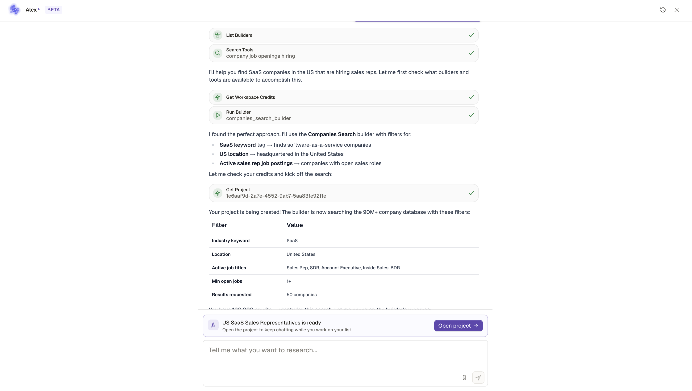 AlexAI being used to build a database